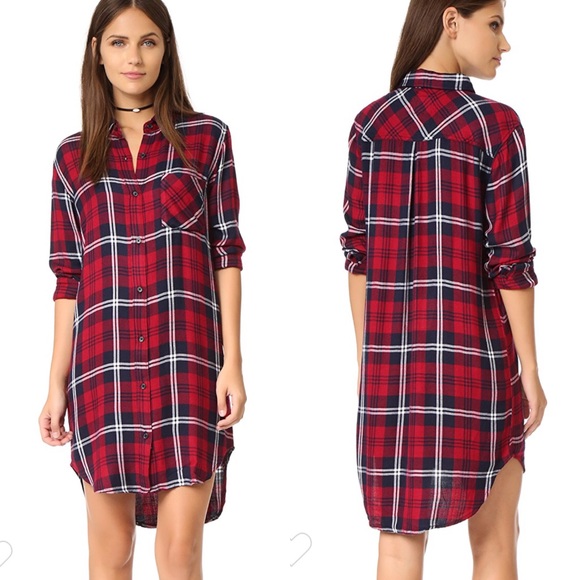 Rails Dresses & Skirts - Rails Bianca Flannel Plaid Shirt Dress